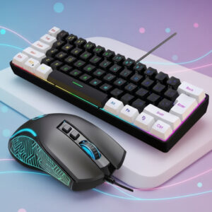 Kompaktowy zestaw klawiatury i myszy RGB